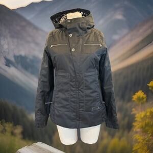 Burton lush dry ride hooded snowboarding jacket size Women’s Small In Black